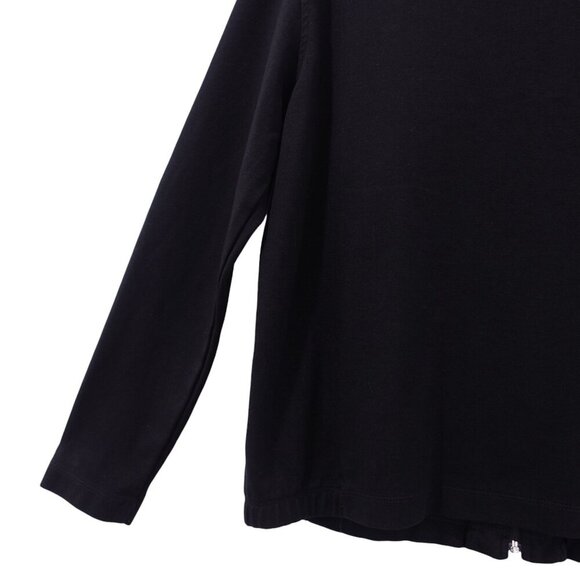 Chico's Design Sweater Sz 2 Black Tencel Blend Full Zip Mock Neck Long Sleeves - Picture 10 of 11